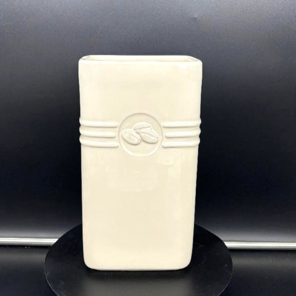 Le Crueset Stoneware Coffee Cannister No Lid Great Utensil Holder Creme - Picture 3 of 7